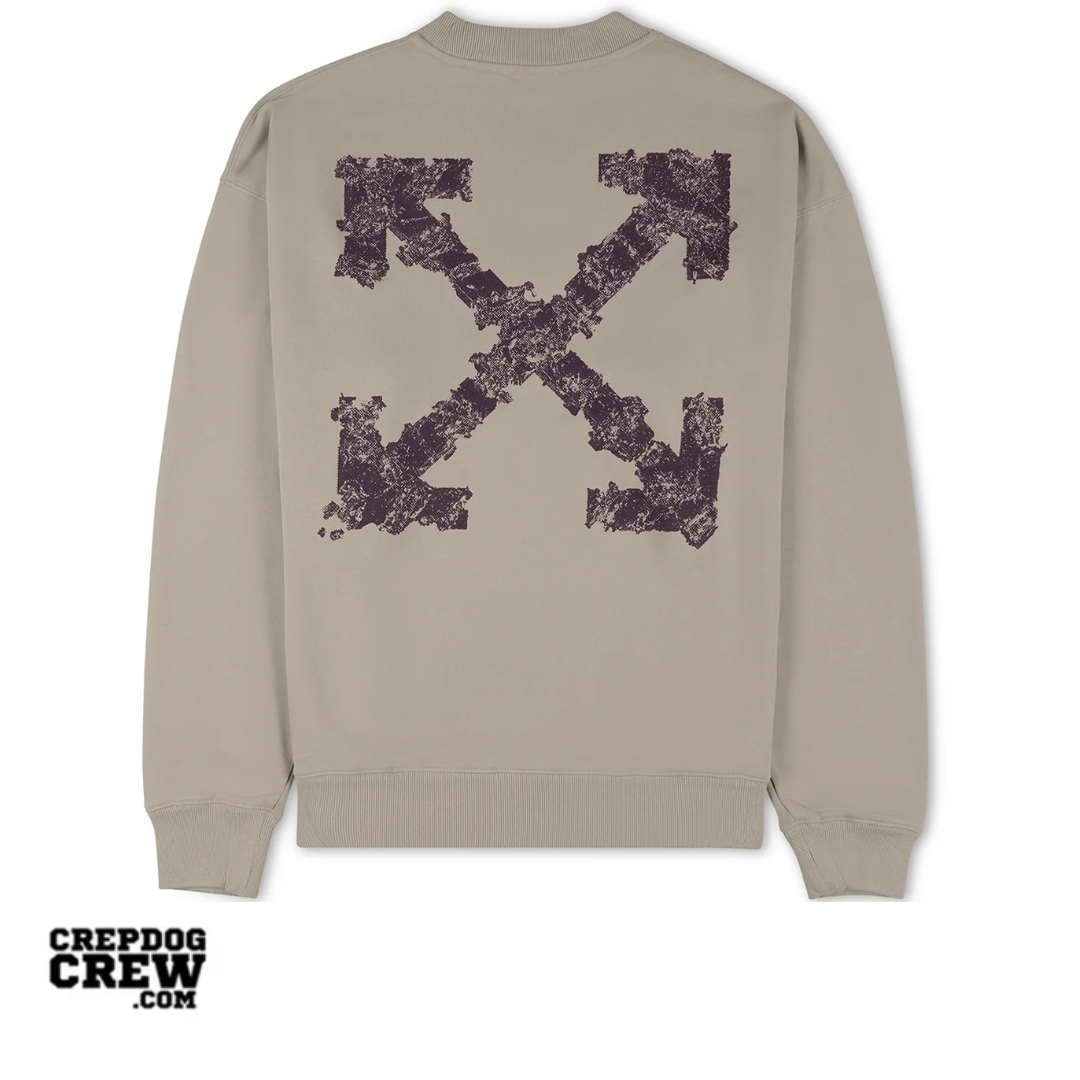OFF WHITE Heraldic Arrow Skate Crewneck FADE OUT STONE