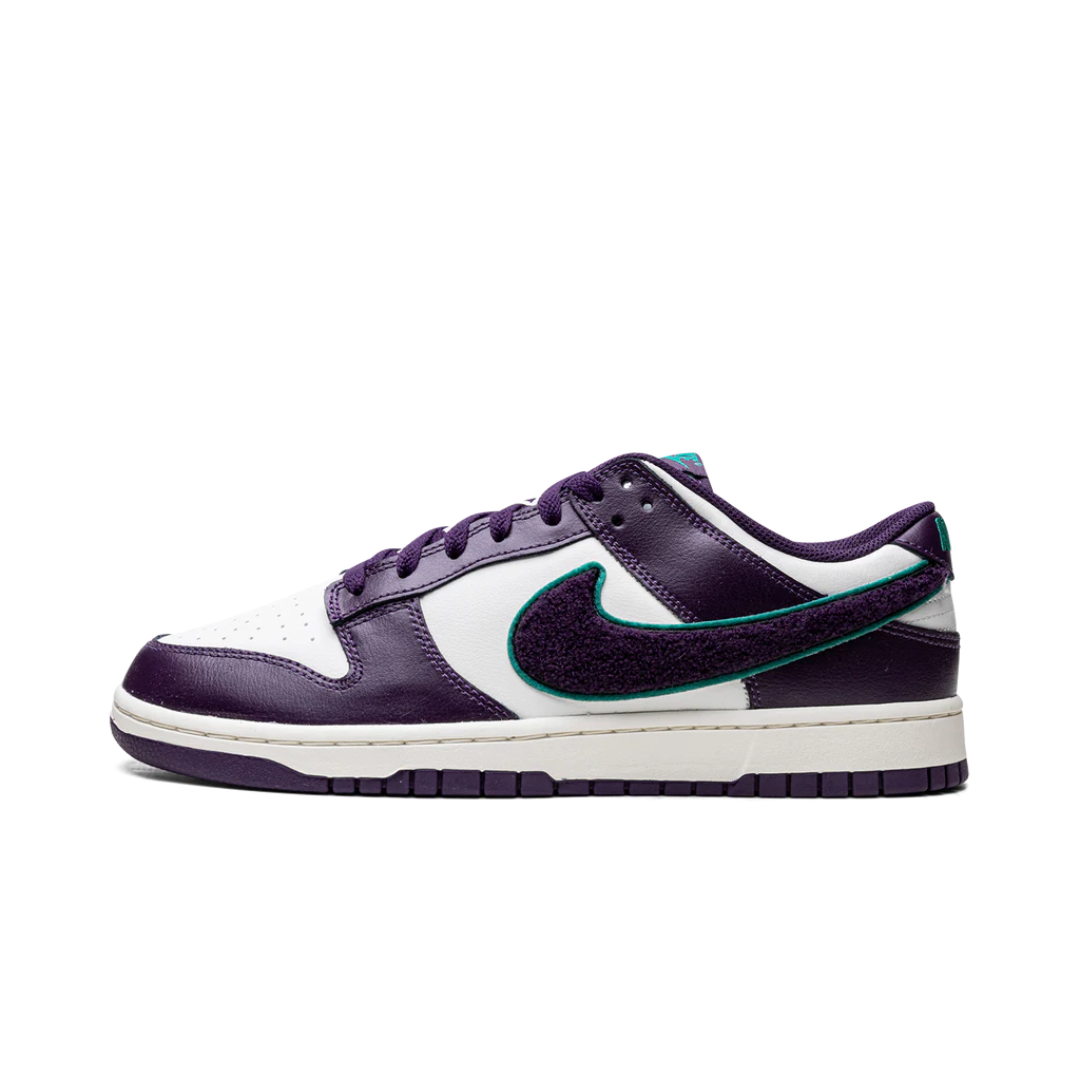 Nike Dunk Low Chenille Swoosh Sail Grand Purple