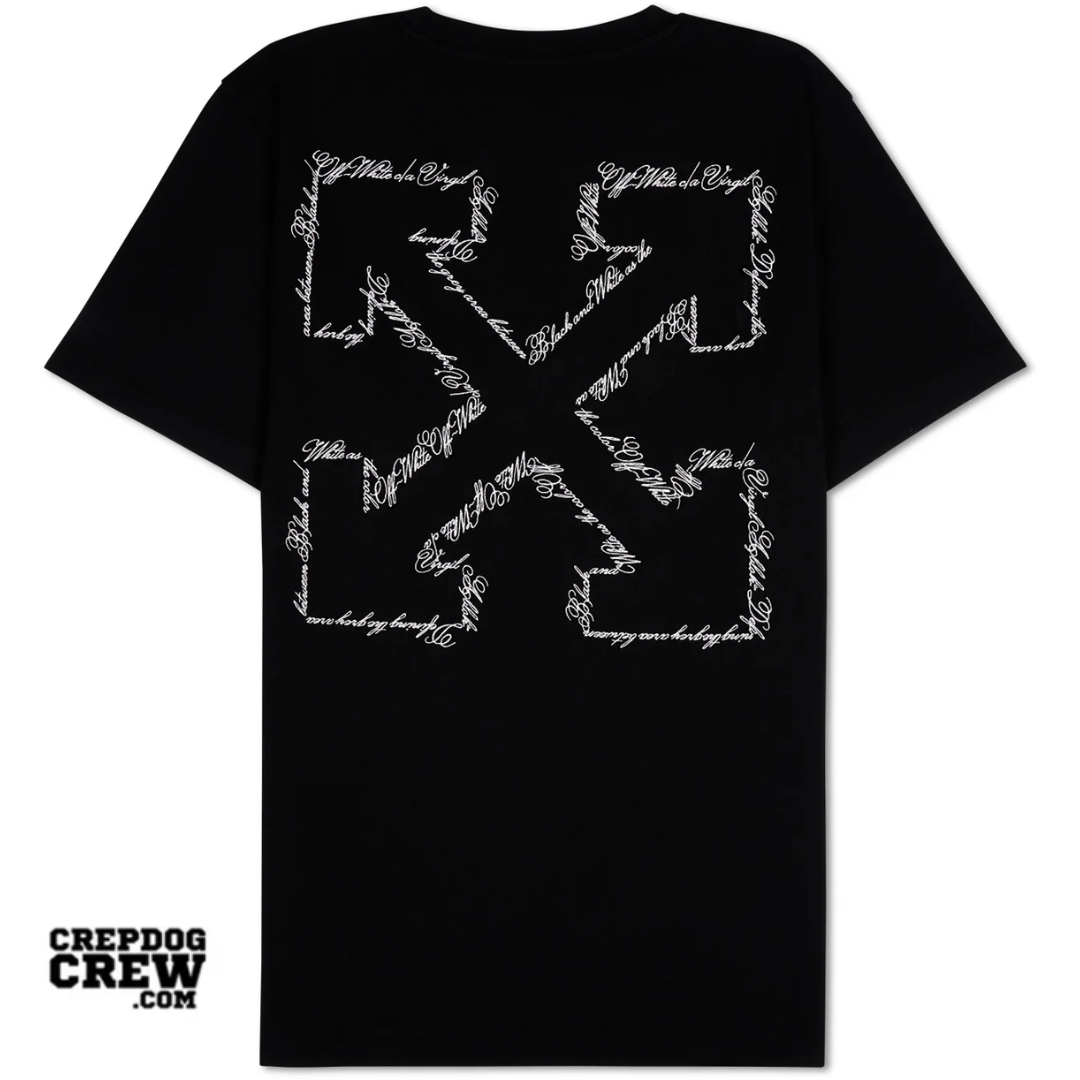 Off White Script Arrow Slim Tee BLACK