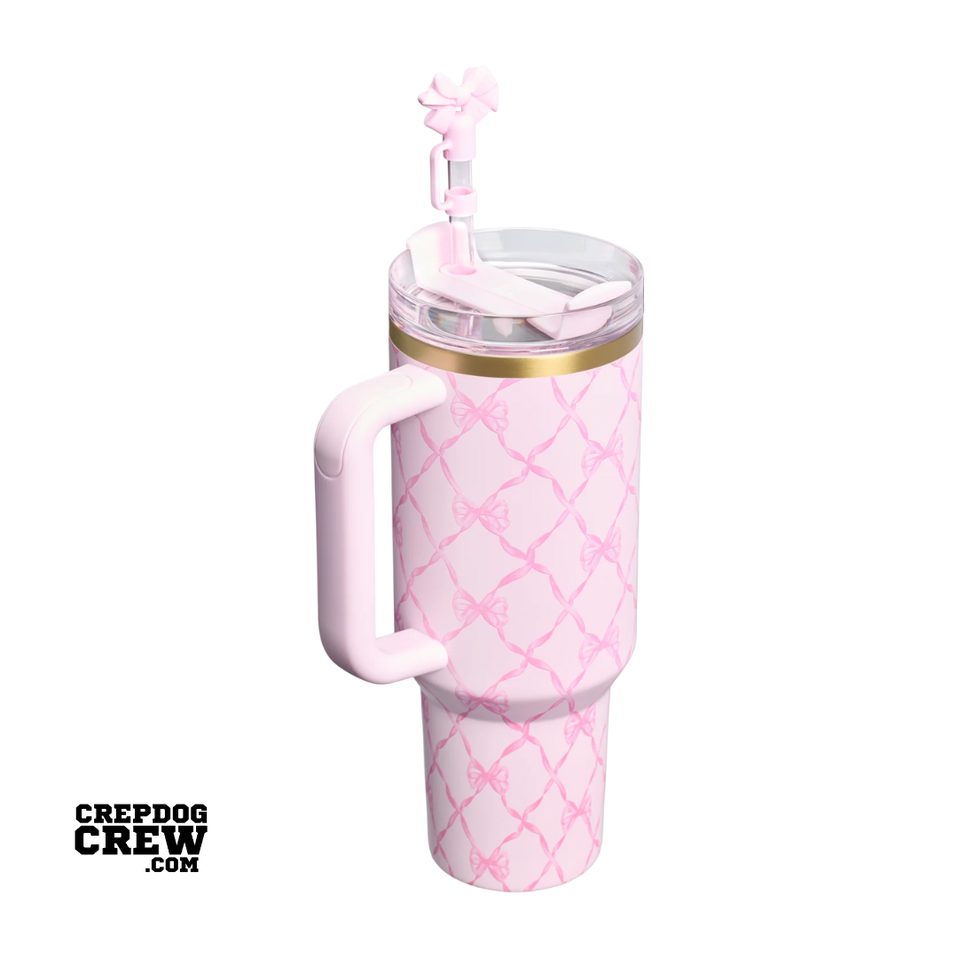 STANLEY 1913 x LoveShackFancy Holiday TUMBLER Mug FlowState Baby Bow Pink Peppermint 40 Oz