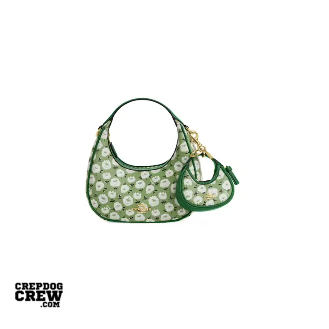 Coach Mini Carmen Bag Charm With Floral Print Gold Kelly Multi