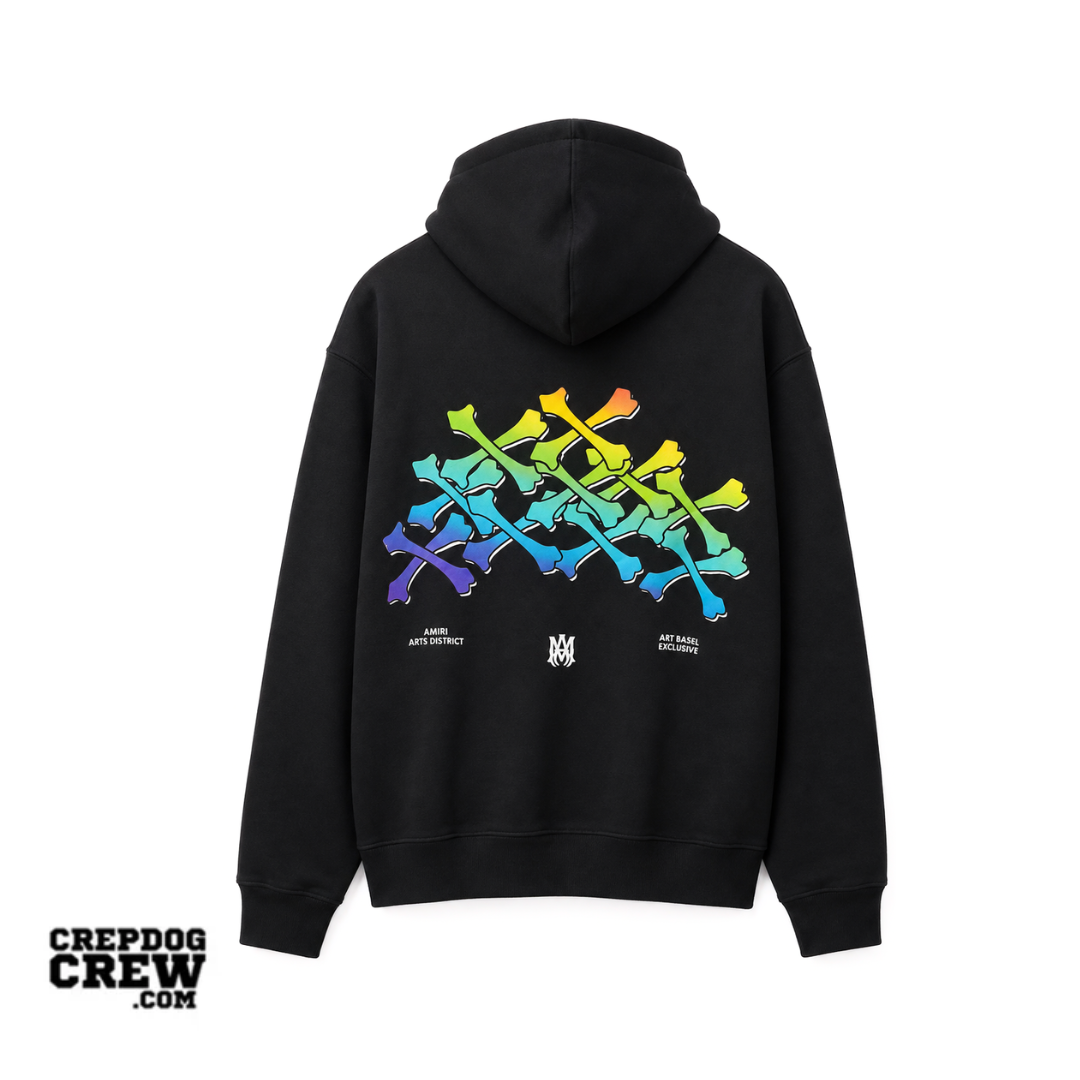 AMIRI A RAINBOW HOODIE BLACK