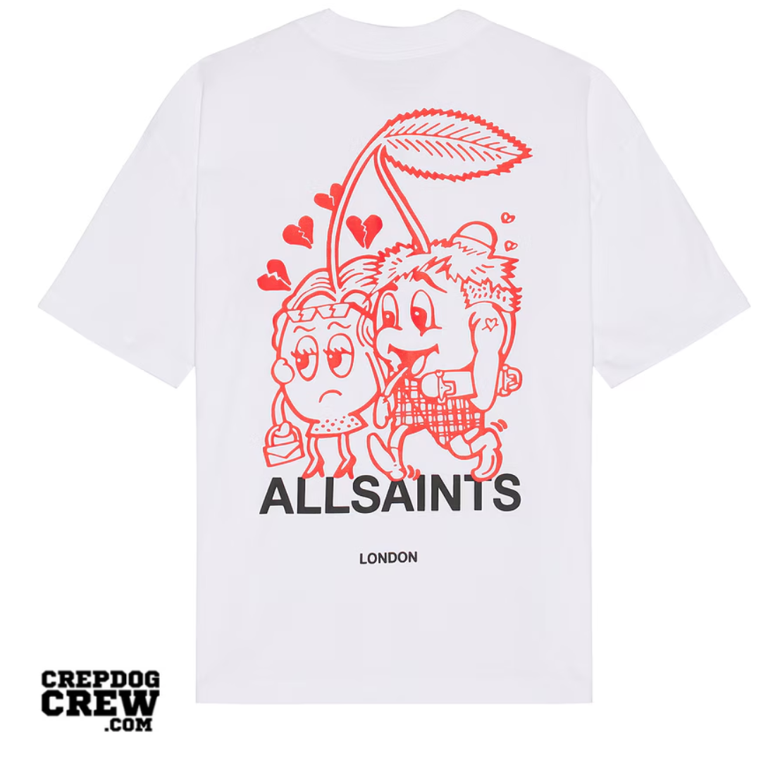 ALL SAINTS BREAK UP SS OVERSIZED CREW T-SHIRT OPTIC WHITE