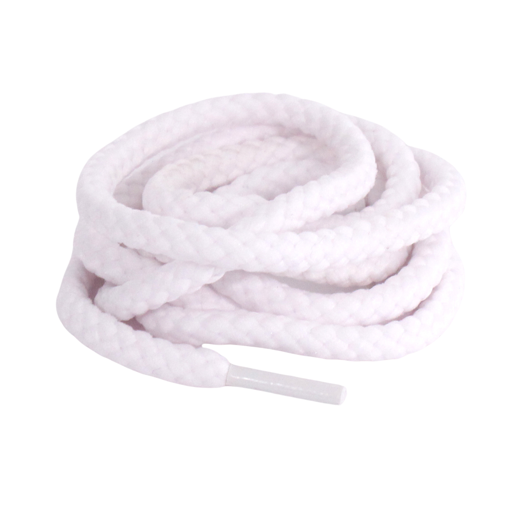 White Braided Rope Slim Sneaker Laces | Premium Slimcord Shoelaces by KNOTTY