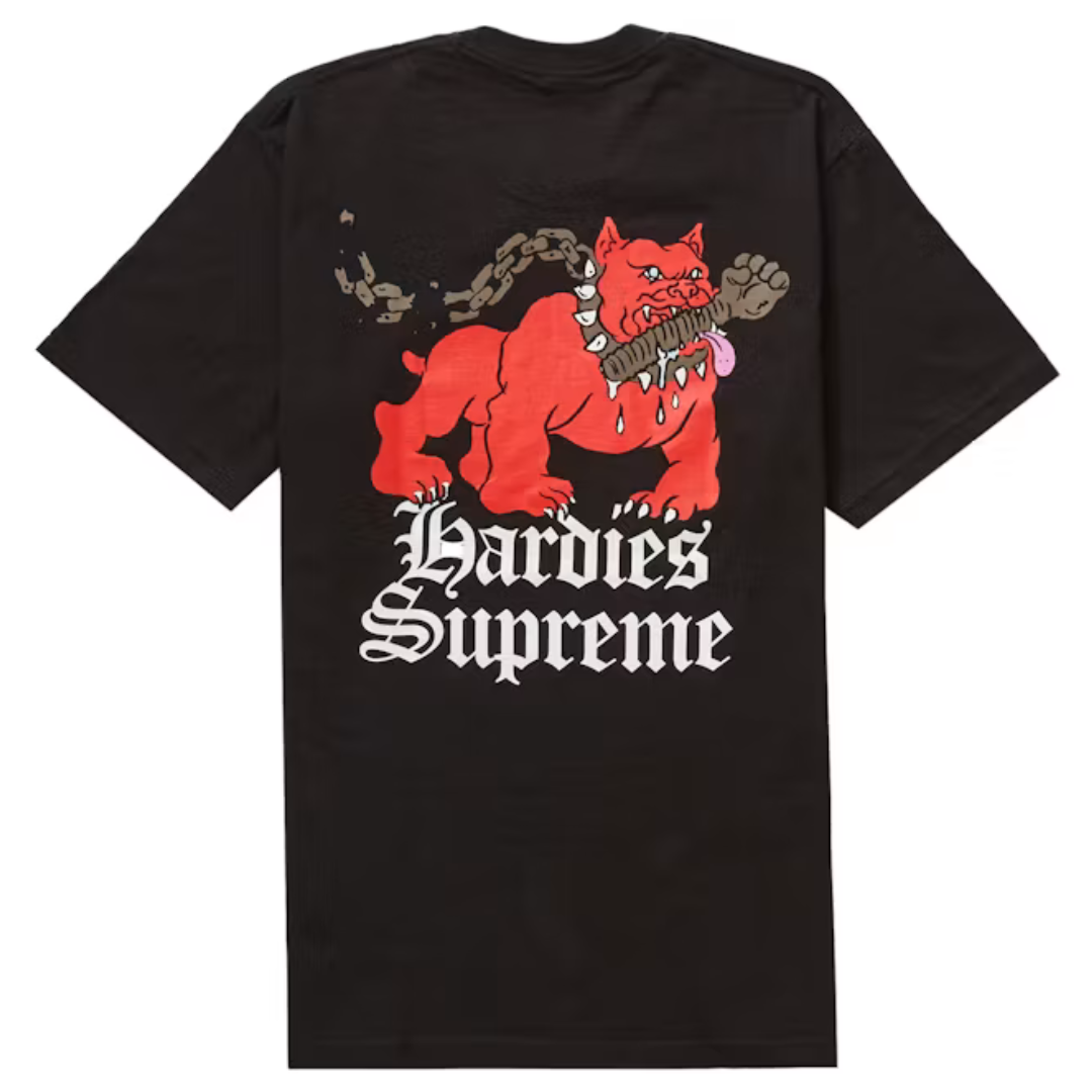 SUPREME HARDIES DOG TEE BLACK