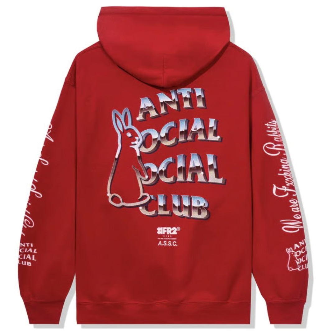 ANTI SOCIAL SOCIAL CLUB FR2 X MAGNETISM HOODIE RED