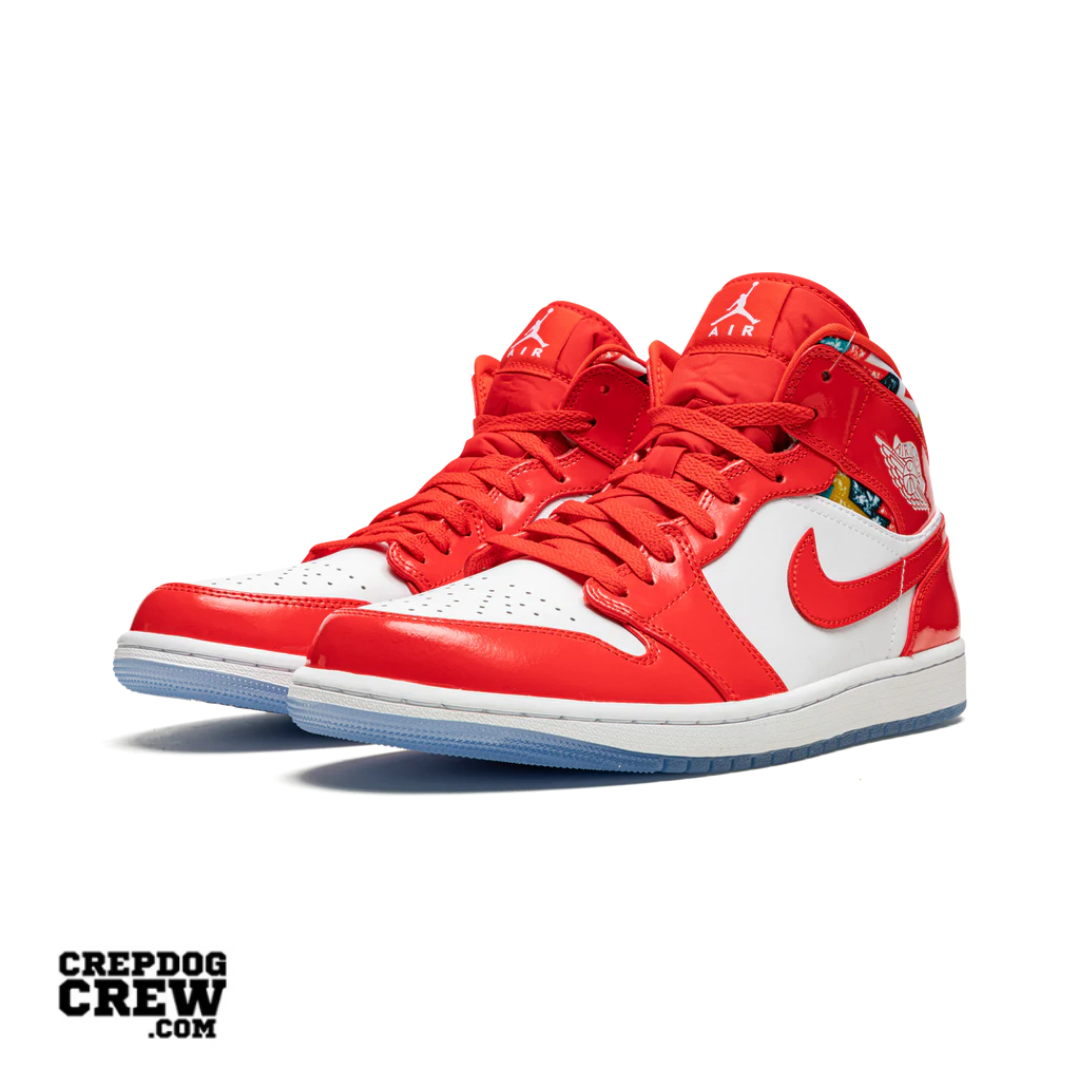 Jordan 1 Mid Barcelona Sweater Red Patent