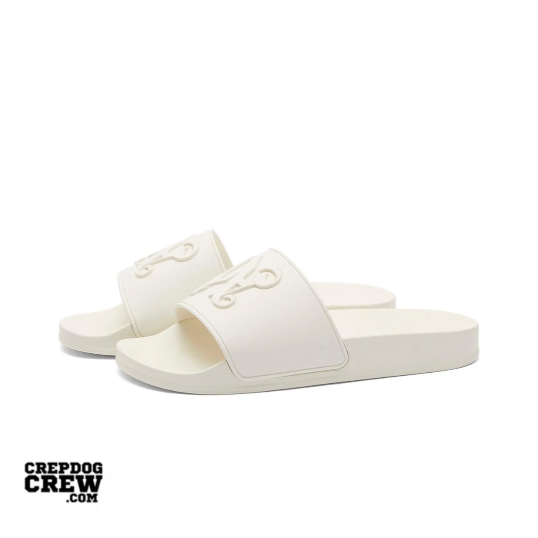 PALM ANGELS MONOGRAM SLIDES WHITE