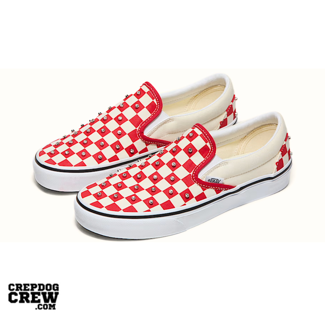 Vans Classic Slip-On Checkerboard Racing Red White Metallic