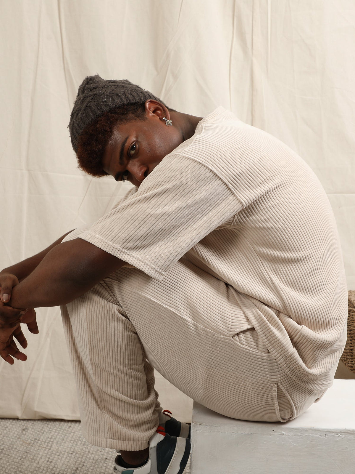 CORDUROY OFF WHITE TSHIRT