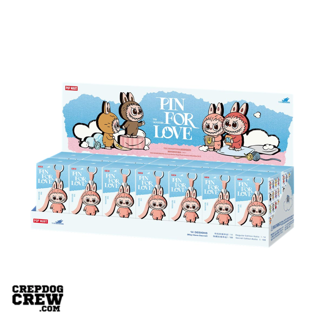 Pop Mart Labubu The Monsters Pin for Love Series Vinyl Plush Pendant (N-Z)(PACK OF 14)