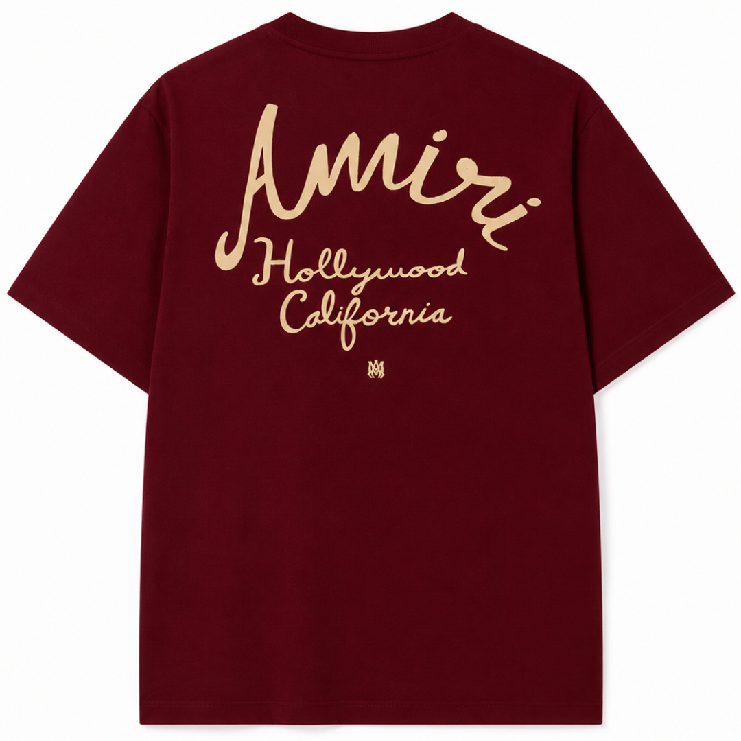 AMIRI HOLLYWOOD TEE BURGUNDY