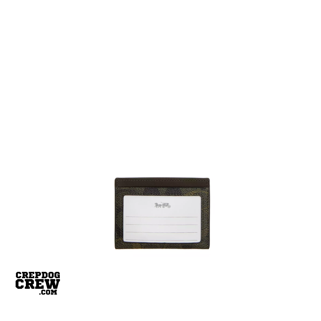 COACH Slim Id Card Case signature canvas Green