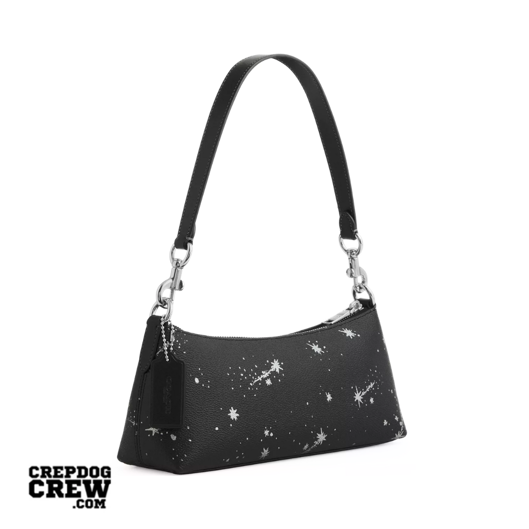 Coach Charlotte Shoulder Bag With Star Print Silver Black Multi