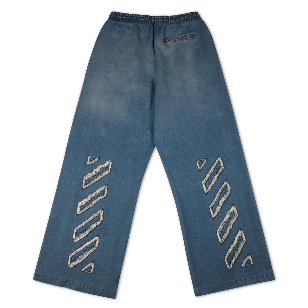 OFF WHITE Distress Diag Slouchy Sweatpant HIGHLIGHTED MED