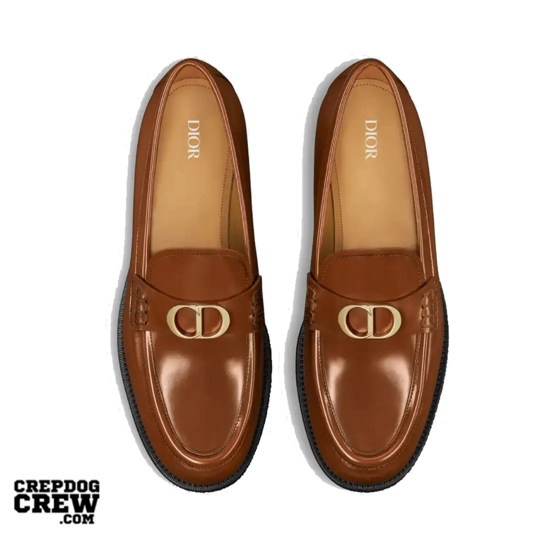 DIOR GRANVILLE LOAFER BUCKLE CALF BROWN