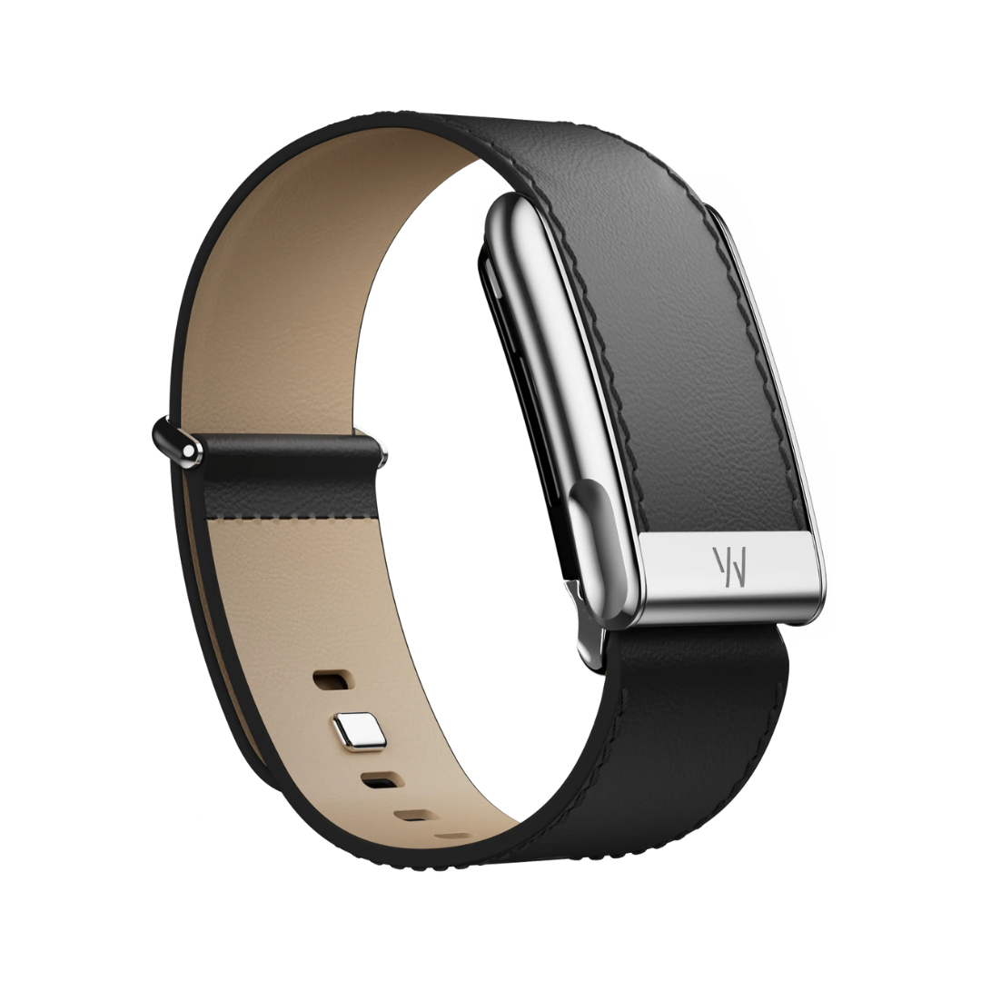 #ADDITIONAL BAND_LEATHERLUXE STRAIGHT BLACK CREAM WITH TITANIUM