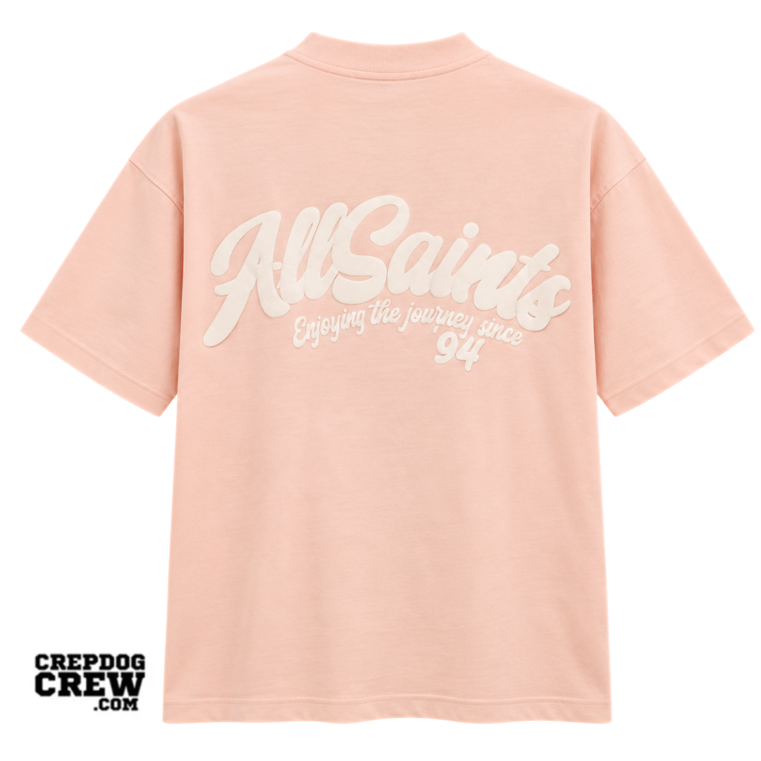 ALL SAINTS ODYSSEY SS CREW TEE BLUSHED PINK