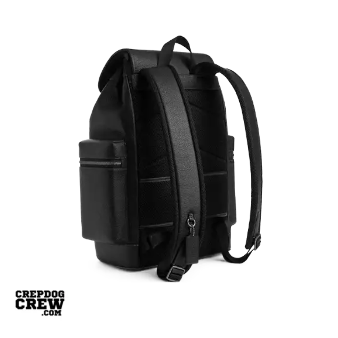 Coach Sprint Backpack pebbled Leather Black Copper Finish Black