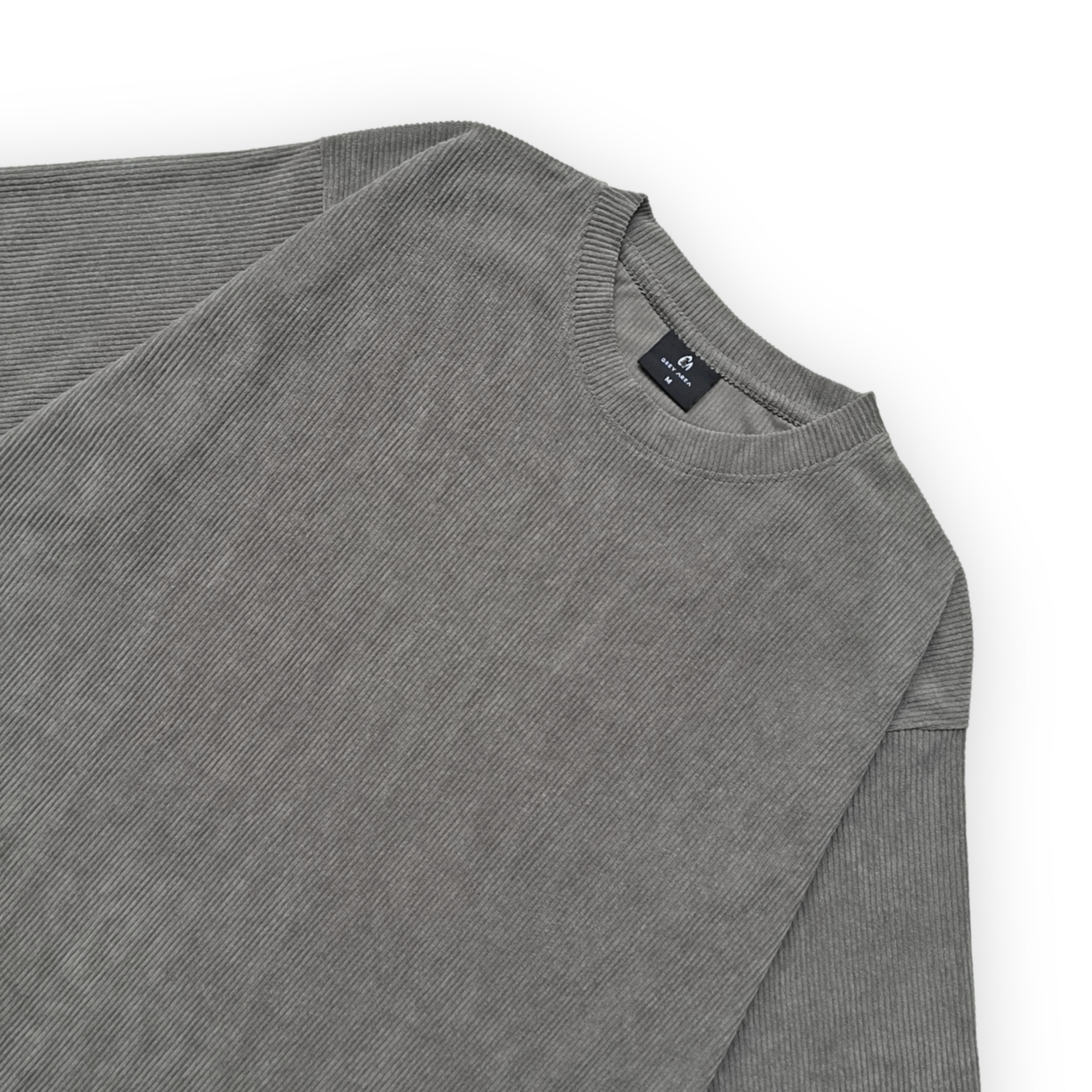 GREY CORDUROY TSHIRT