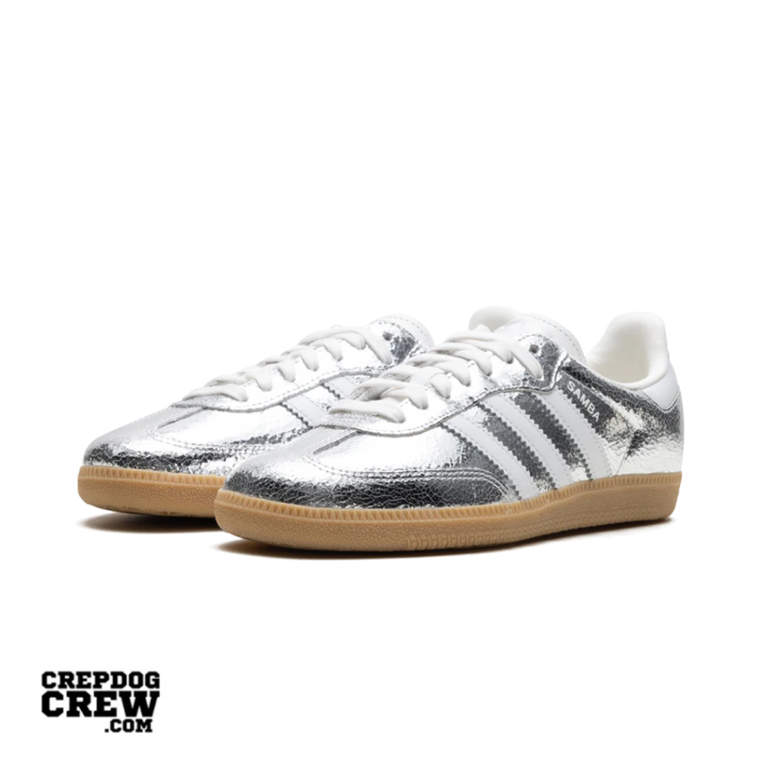 adidas Samba OG Silver Metallic Cracked Leather (W)