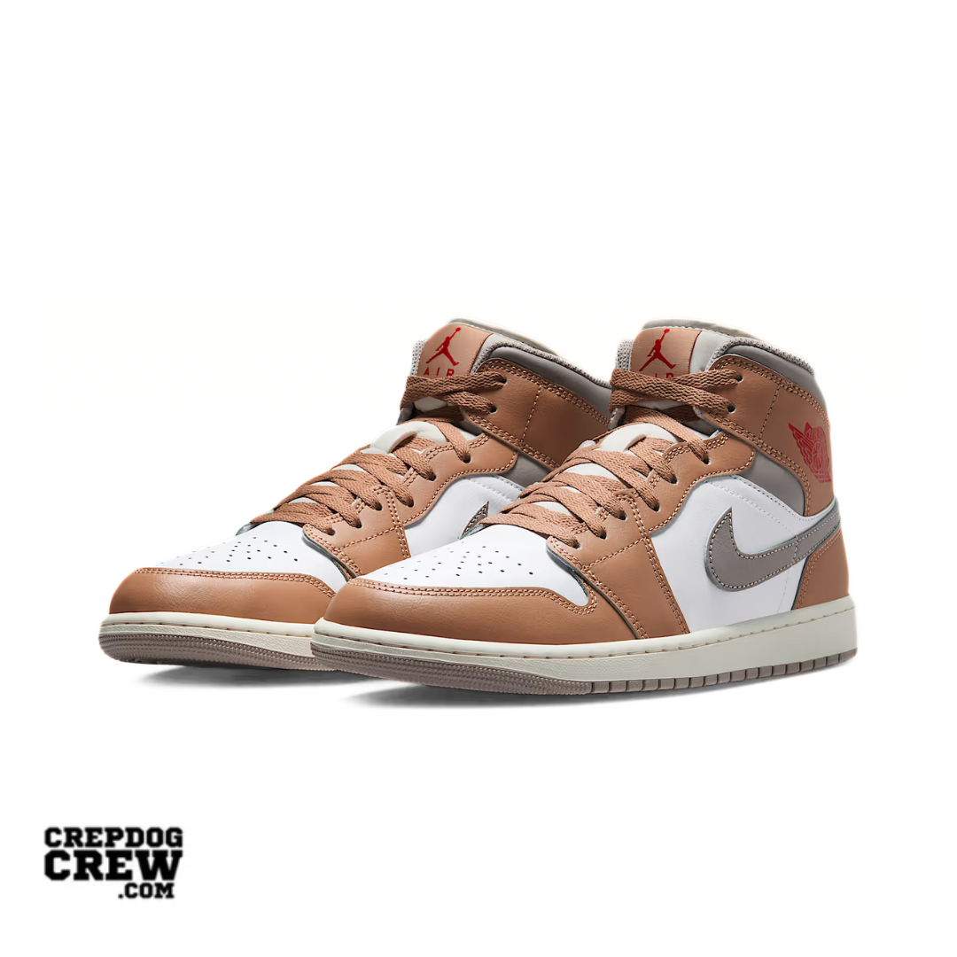 Jordan 1 Mid Rattan White College Grey