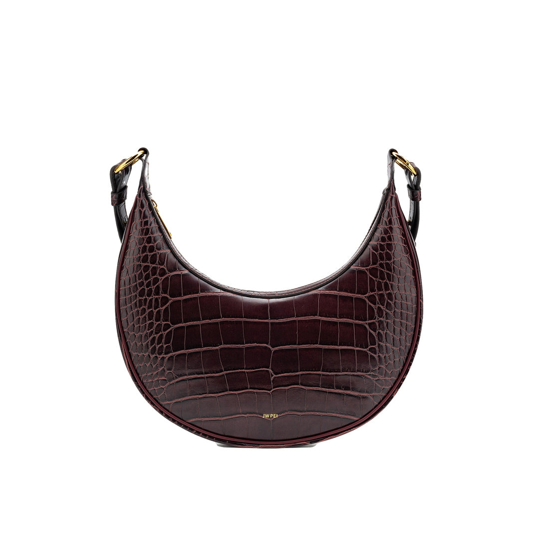 JW PEI Carly Saddle Bag - Brown Croc