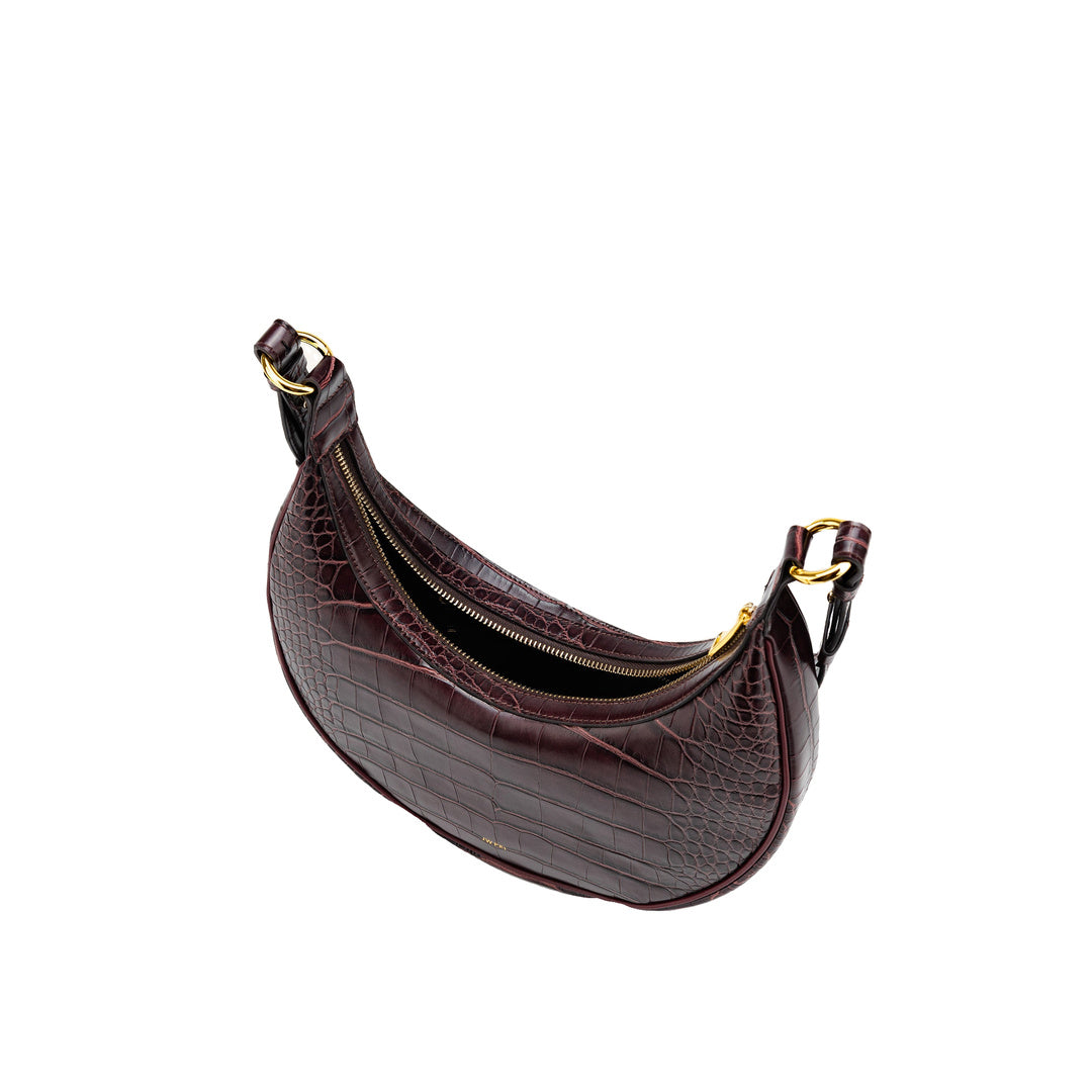 JW PEI Carly Saddle Bag - Brown Croc