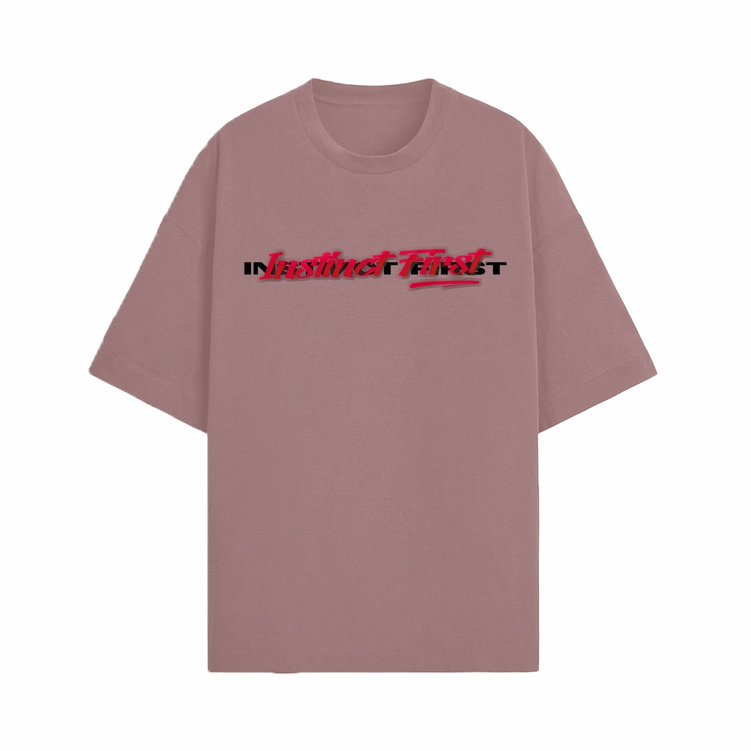 Think Later Oversized T-Shirt - (Pale Pink)