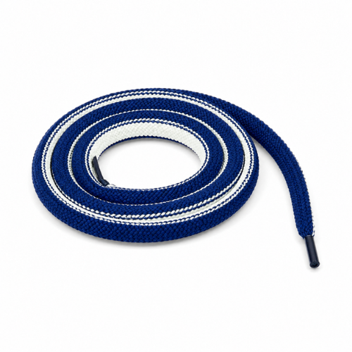 Blue & White Woven Rope Shoelaces | Premium Round Sneaker Laces by KNOTTY