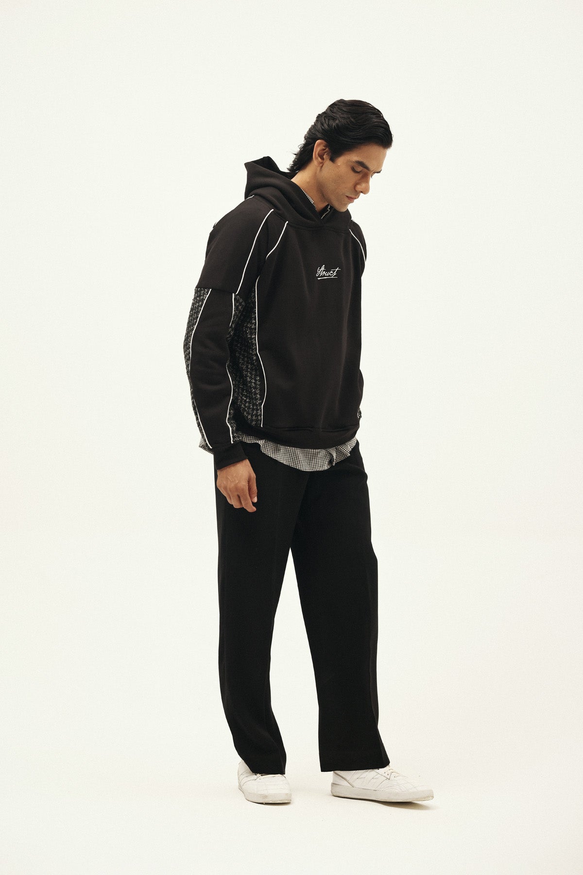 HOUNDSTOOTH CHECK SUITING HOODIE - II