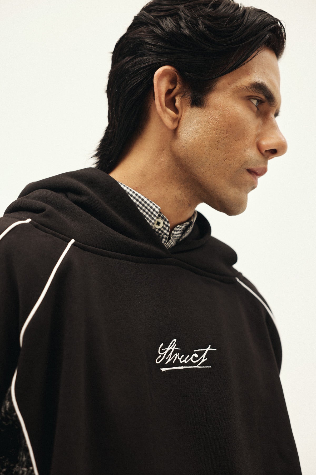 HOUNDSTOOTH CHECK SUITING HOODIE - II