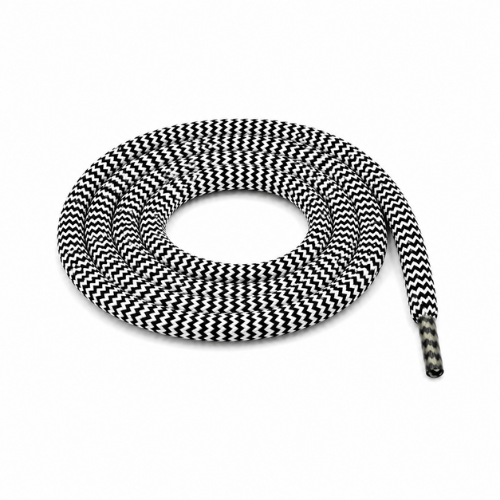 Black & White Zigzag Rope Shoelaces | Premium Round Sneaker Laces by KNOTTY