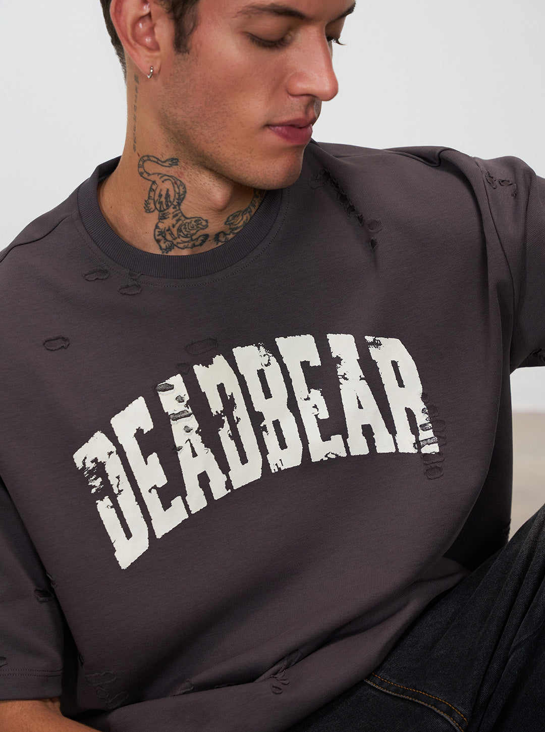 Distressed Ash Grey Tee