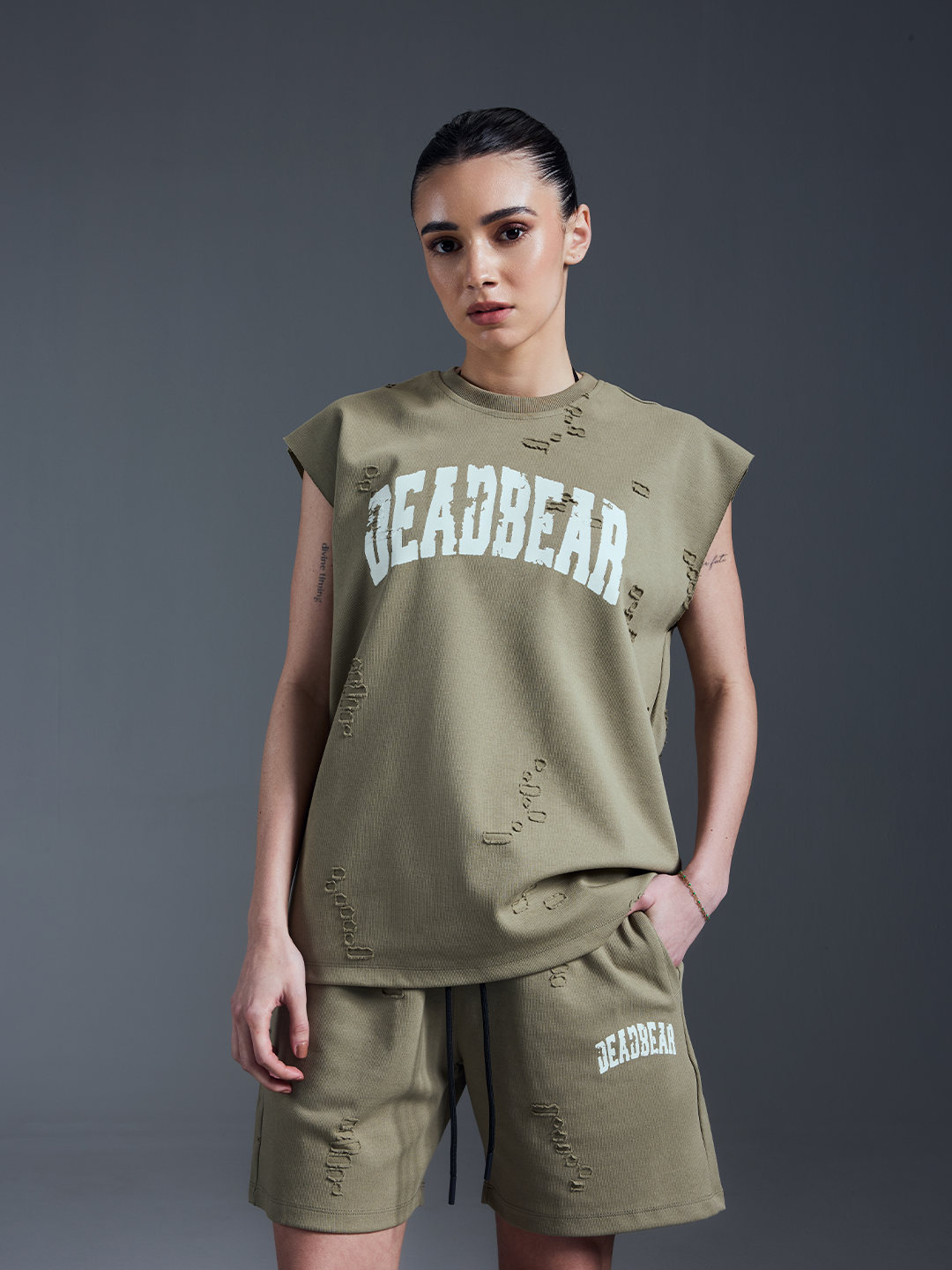 Distressed Olive Tank