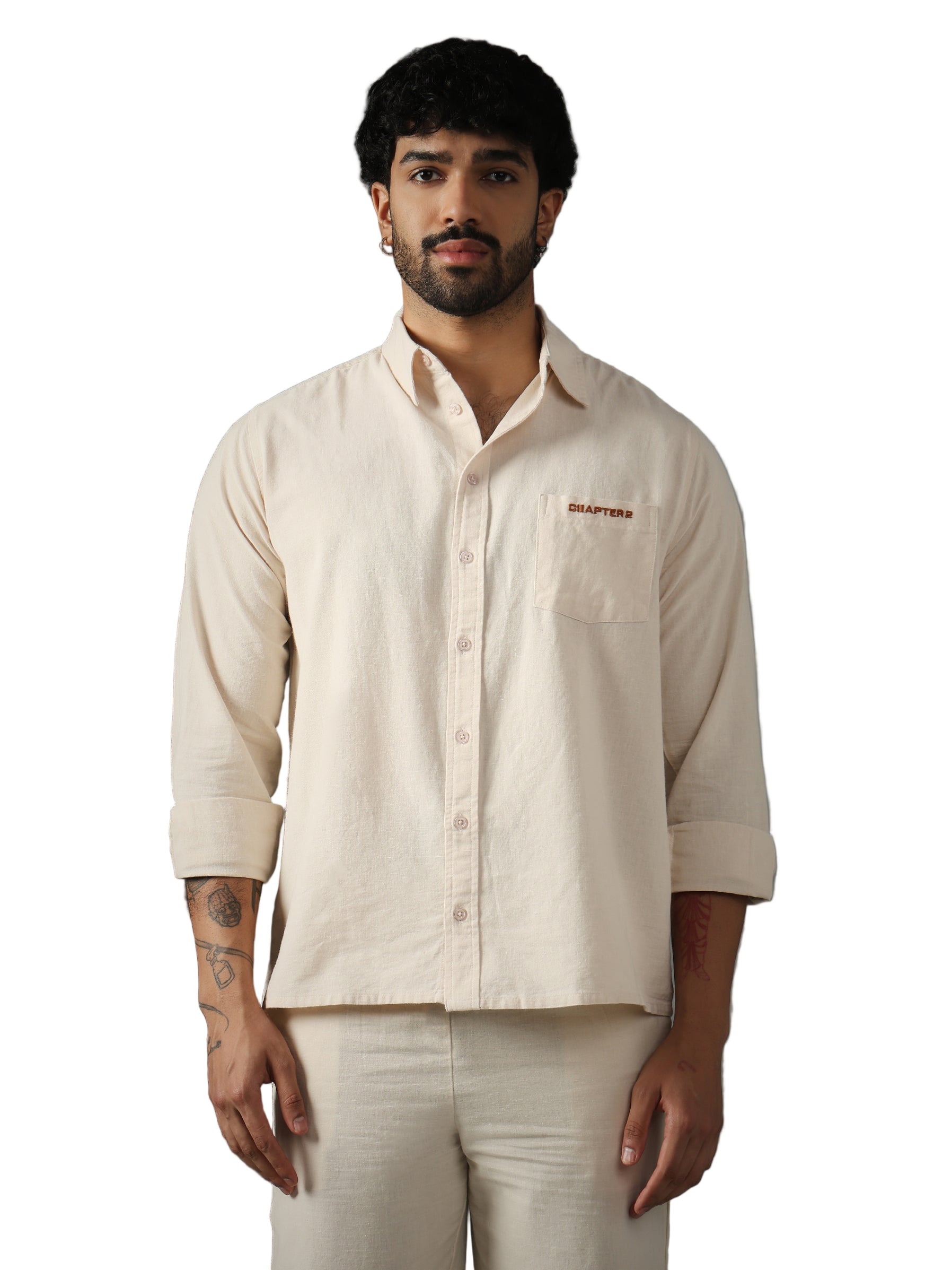 Off-White Linen-Cotton Shirt