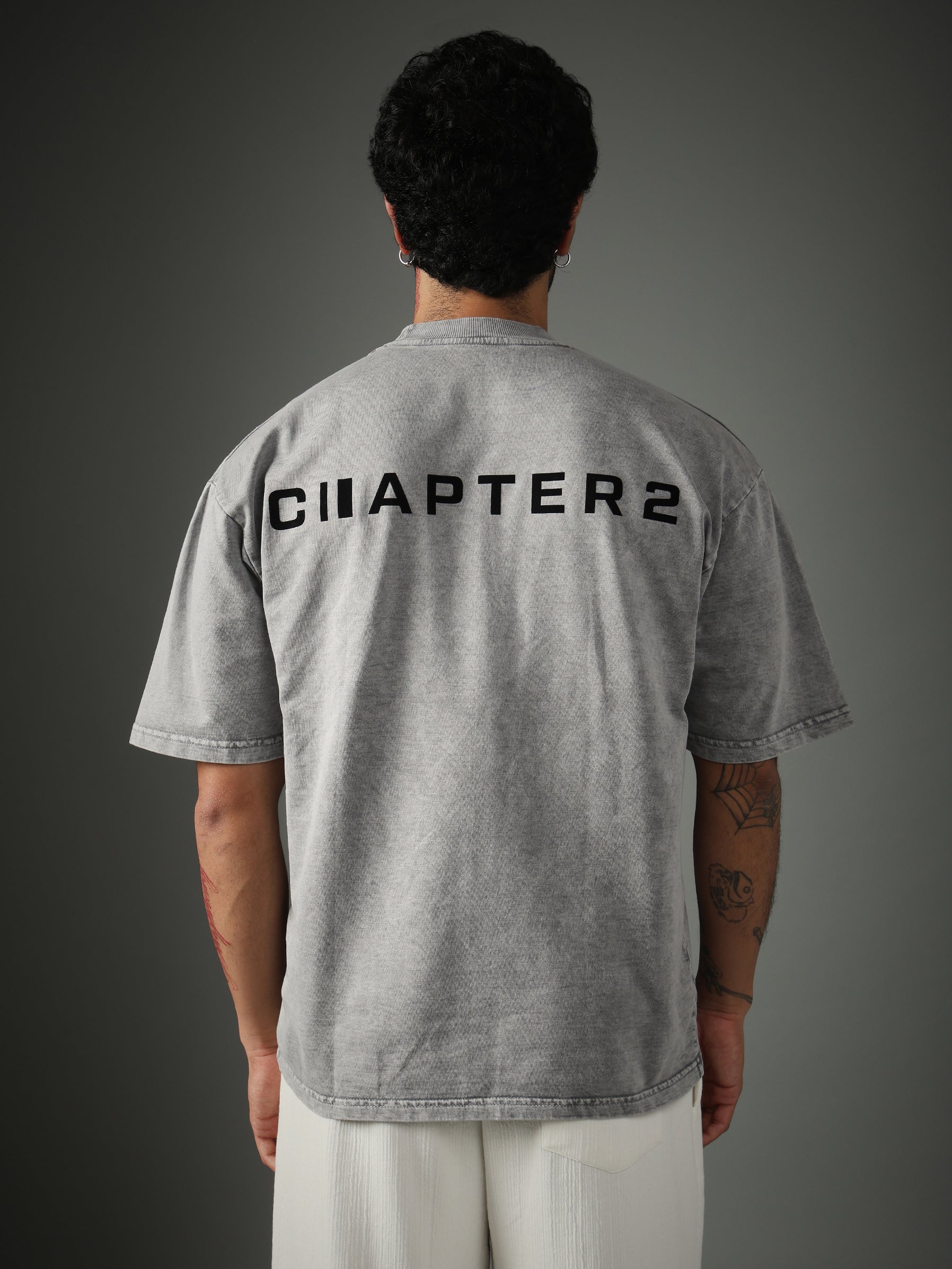 Flock Washed Light Grey Tshirt