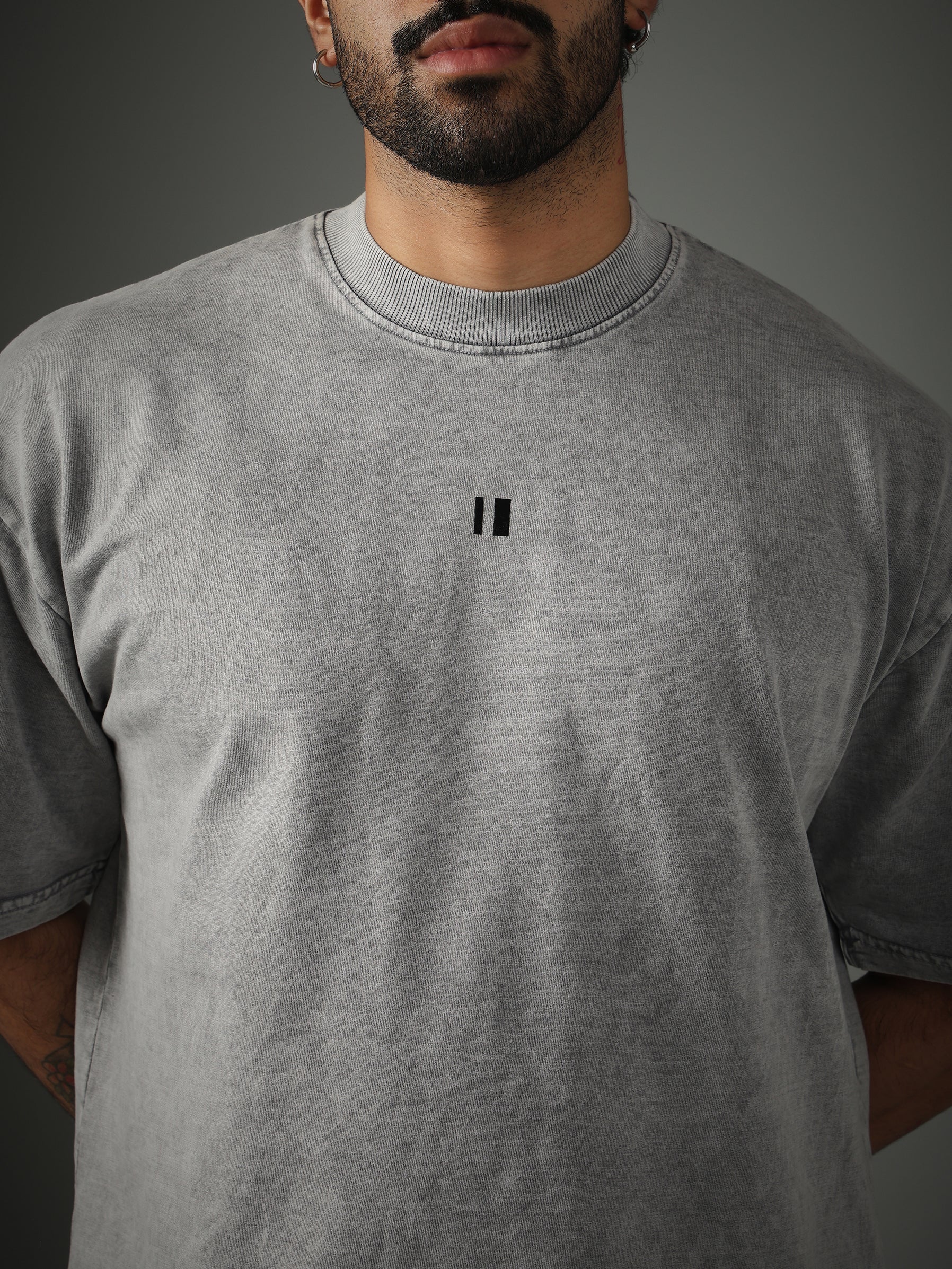 Flock Washed Light Grey Tshirt