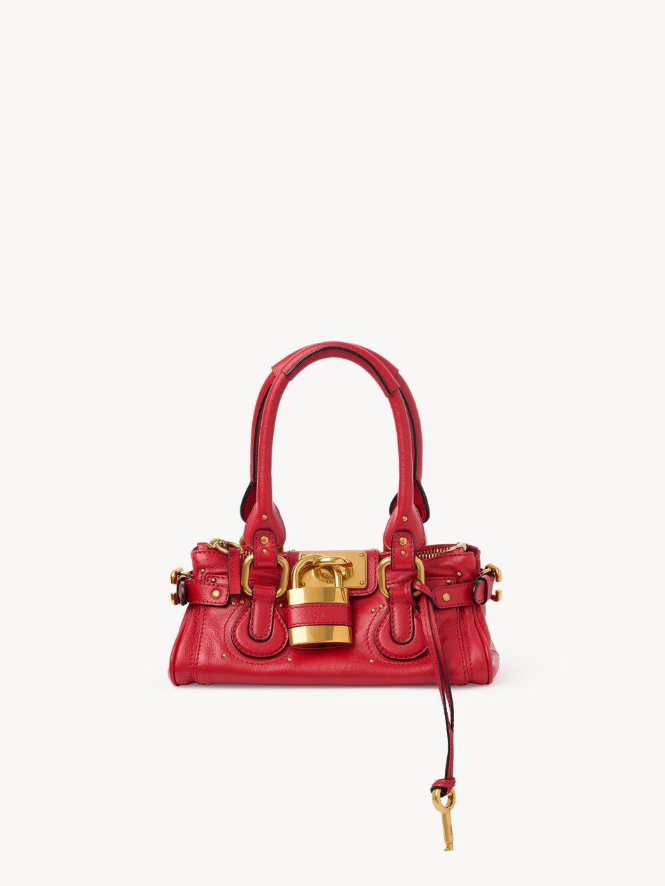 CHLOE Small Paddington bag in grained leather Tulip Red