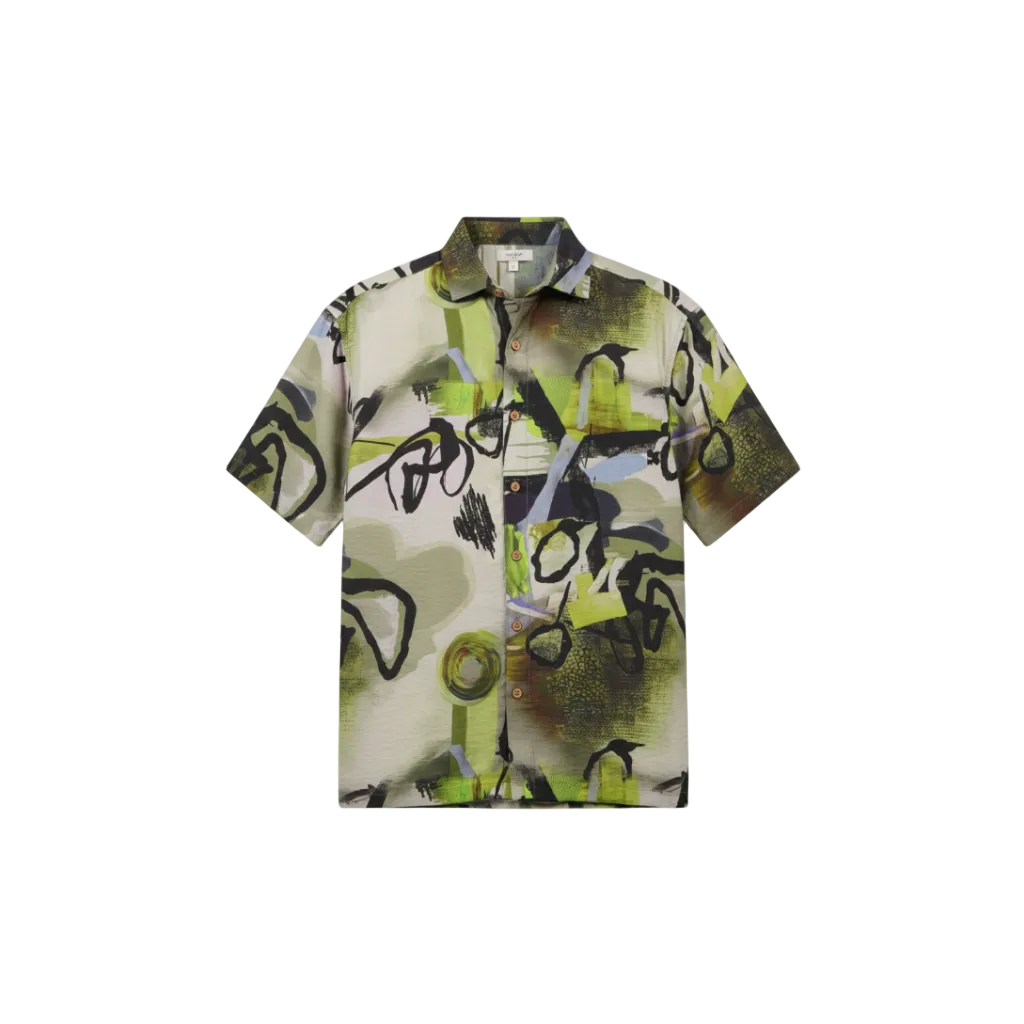 GREEN PULSE ART PRINTED SHIRT