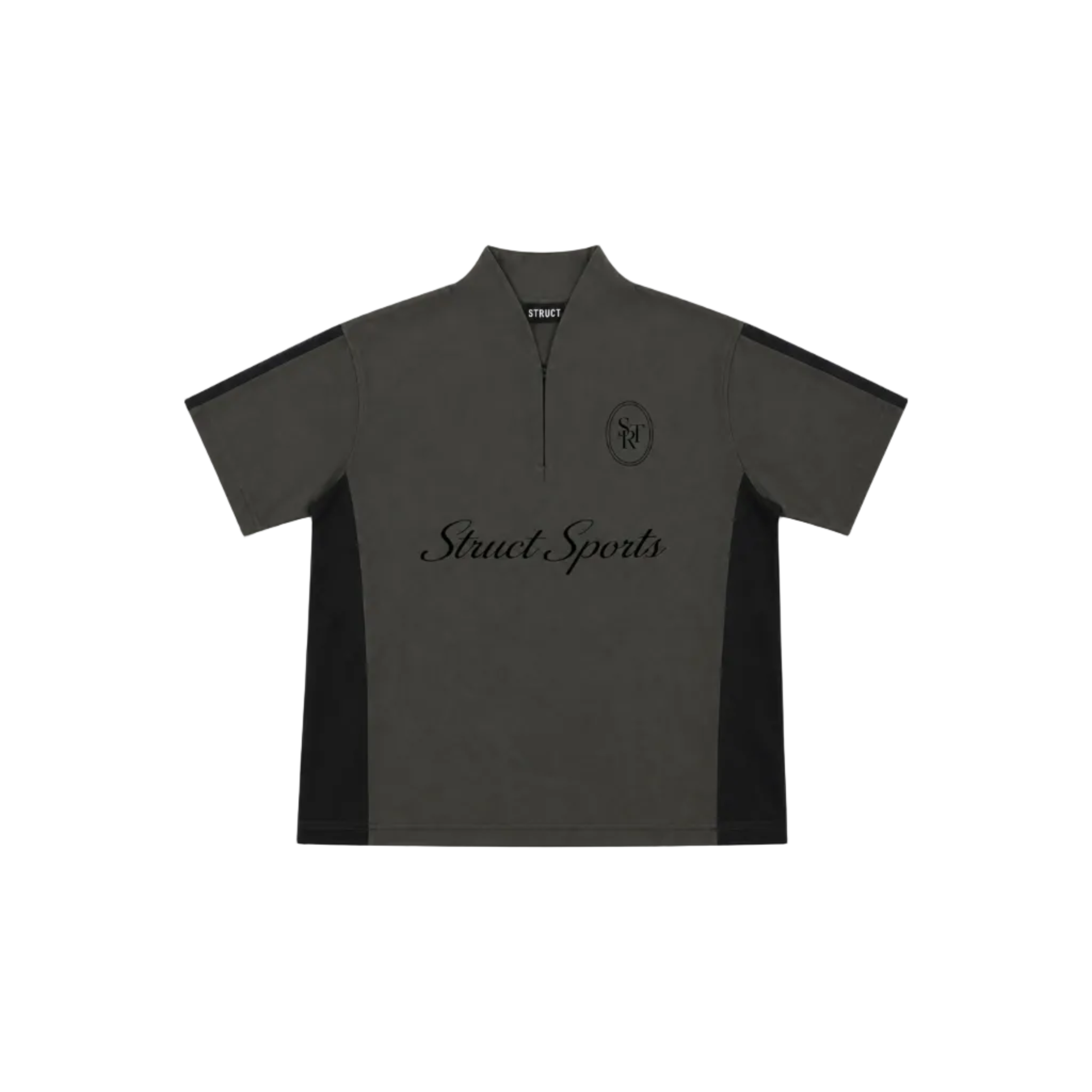 STRUCT CLUB HALF ZIP T-SHIRT - OLIVE
