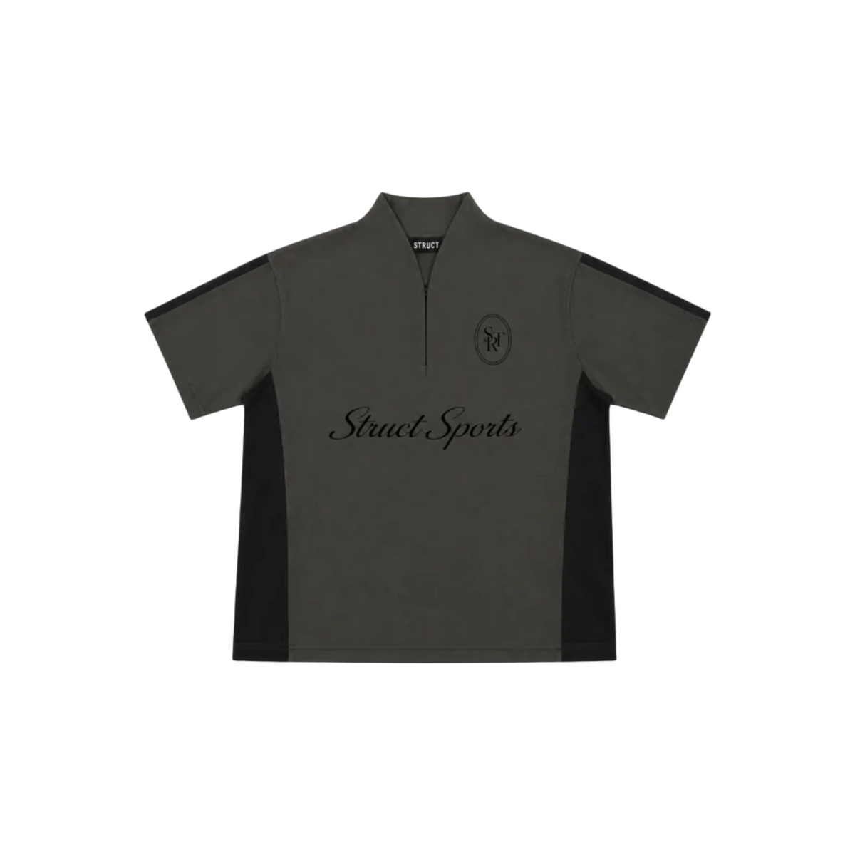 STRUCT CLUB HALF ZIP T-SHIRT - OLIVE
