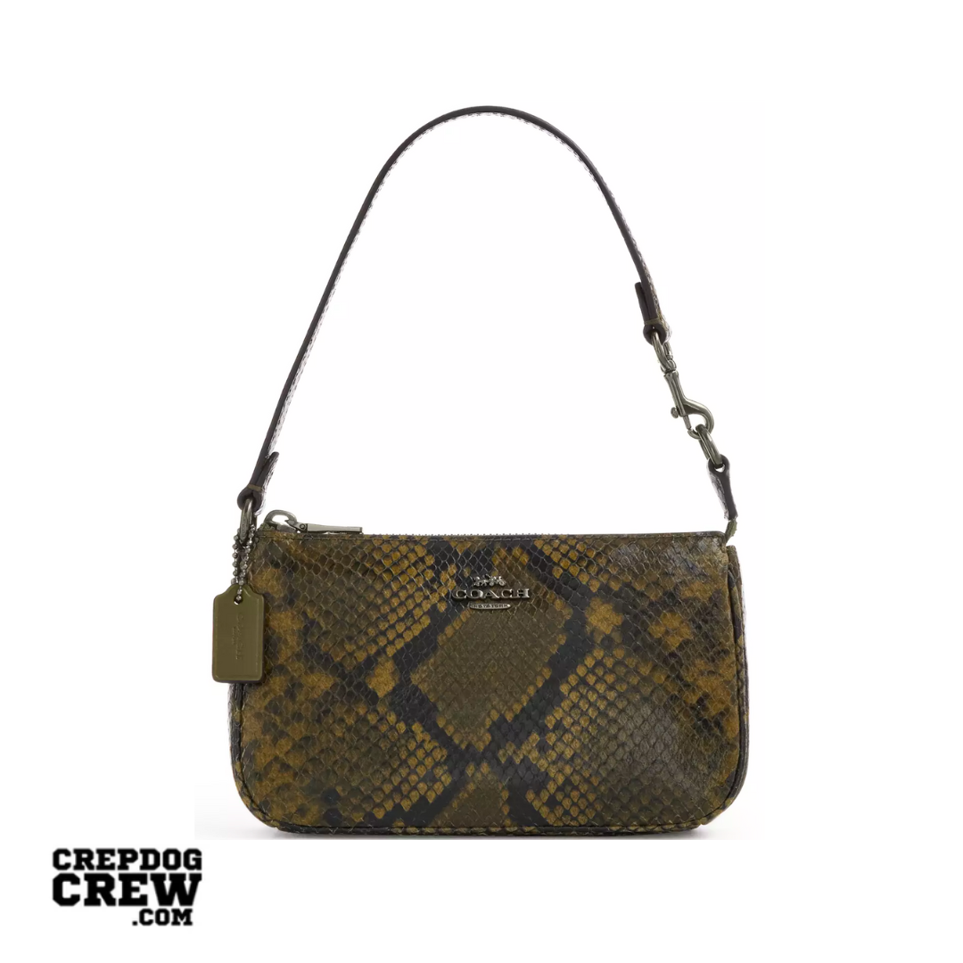 Coach Nolita 19 With Snake Print smooth leather Gunmetal Olive Multi