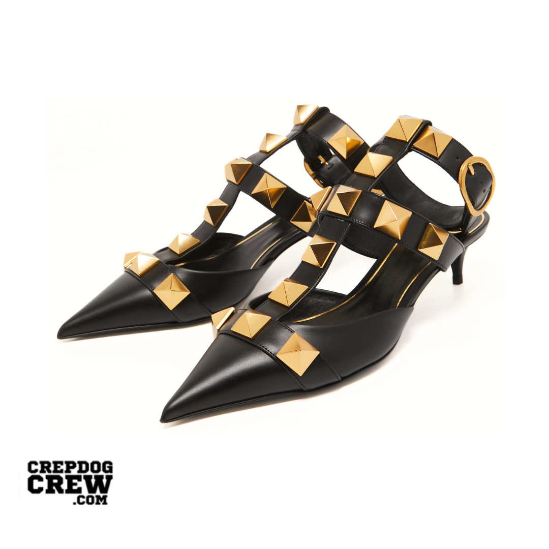 Valentino Garavani Calfskin Roman Stud Ankle Strap 40mm Pumps