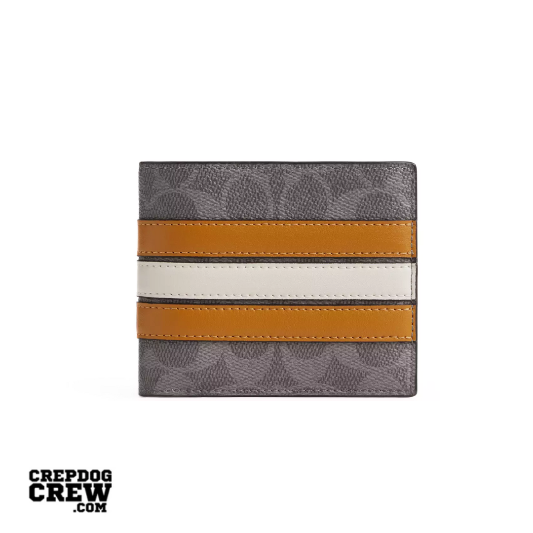 Coach 3-In-1 Wallet In Signature Canvas With Varsity Stripe Grey Multi