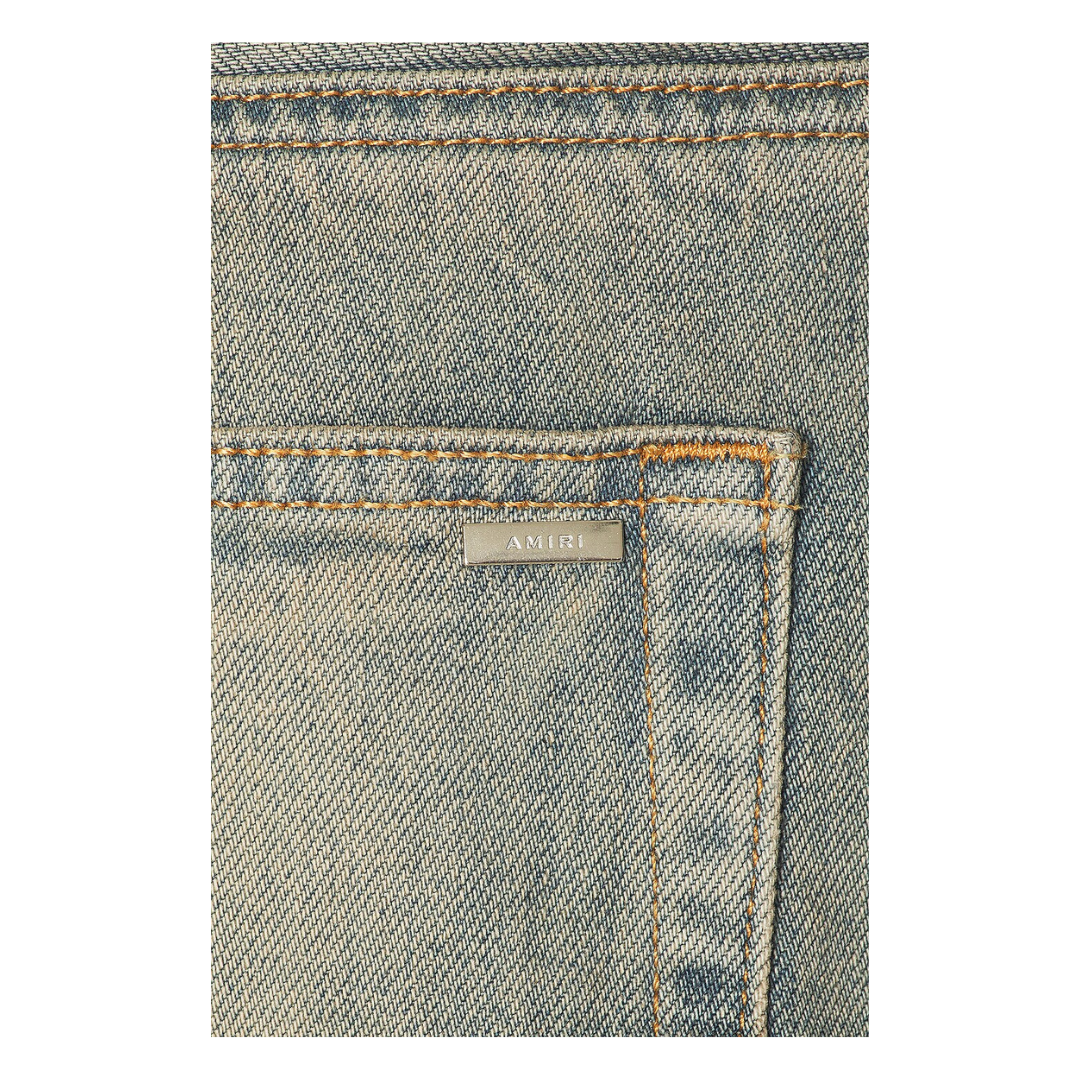 AMIRI Leather Star Straight Jeans Clay/Indigo
