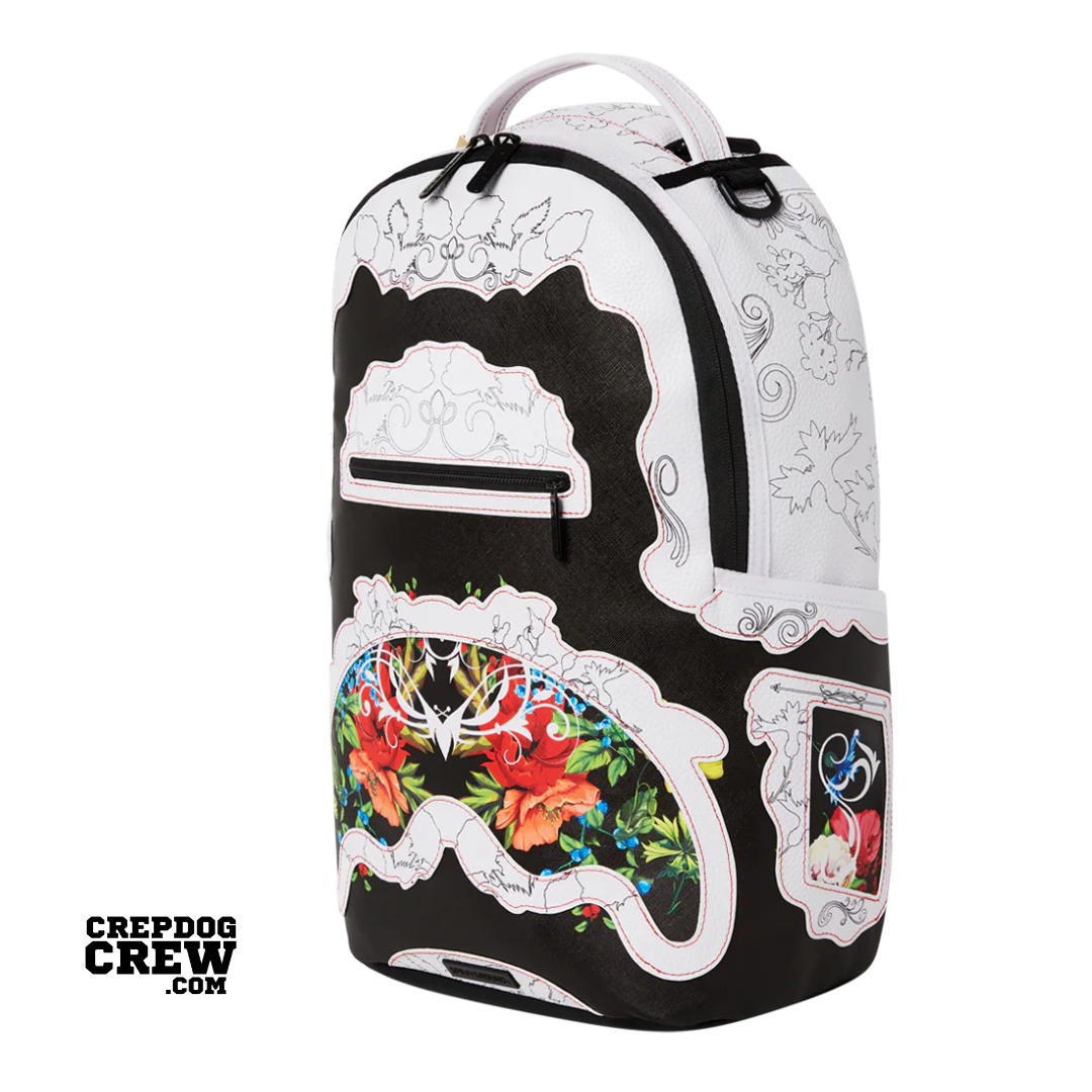 SPRAYGROUND THE FLORAL CUT DLX BACKPACK WHITE BLACK