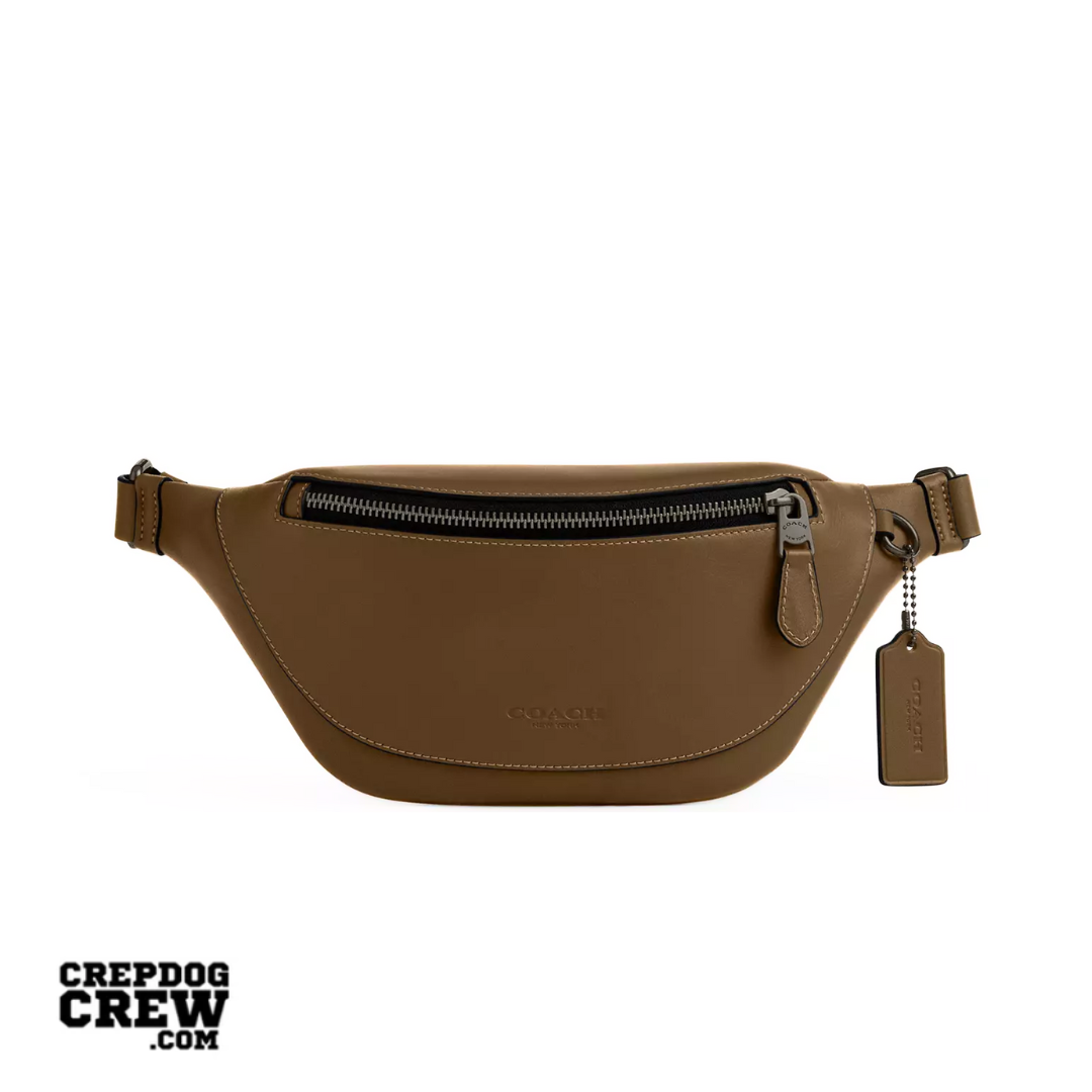 Coach Warren Mini Belt Bag smooth leather Gunmetal Green