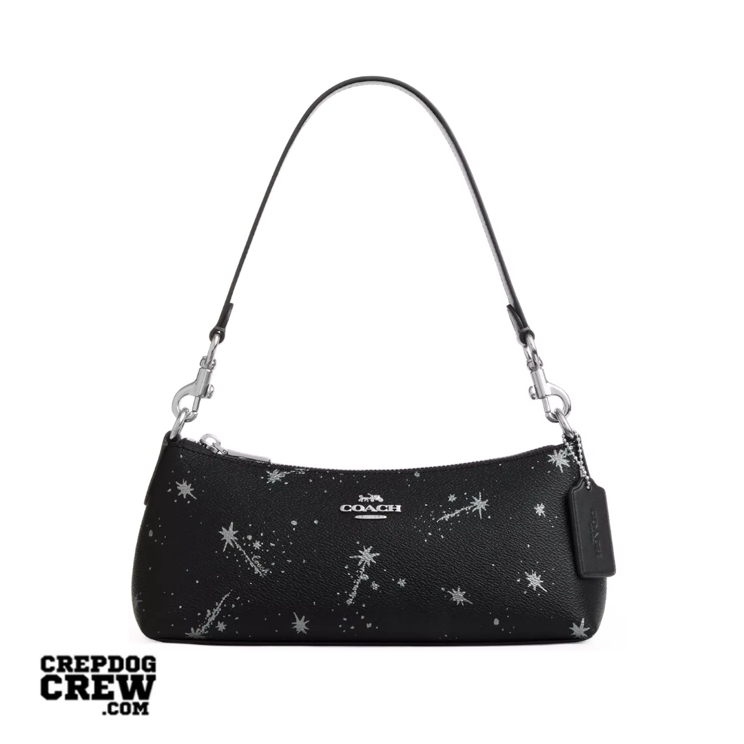 Coach Charlotte Shoulder Bag With Star Print Silver Black Multi