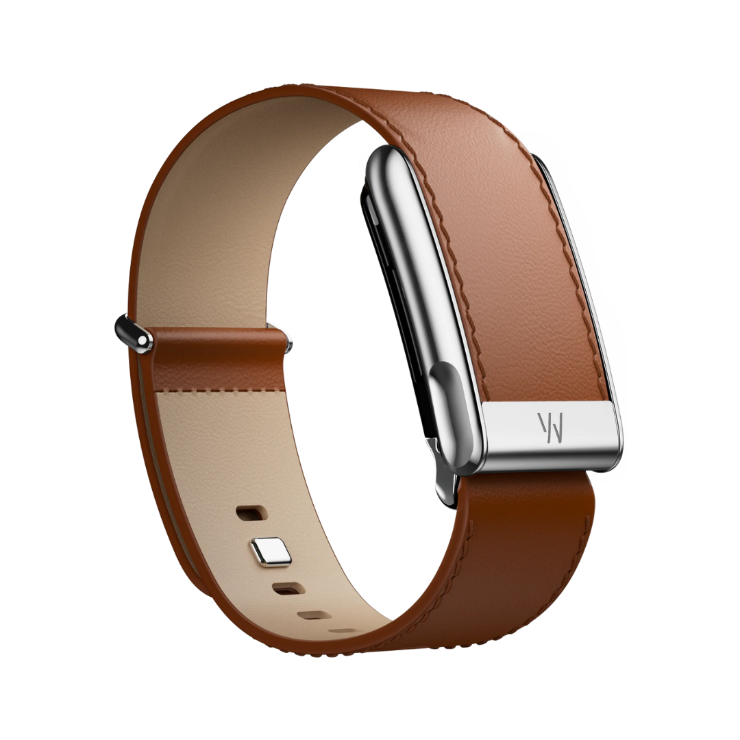 #ADDITIONAL BAND_LEATHERLUXE STRAIGHT CHESTNUT CREAM WITH TITANIUM
